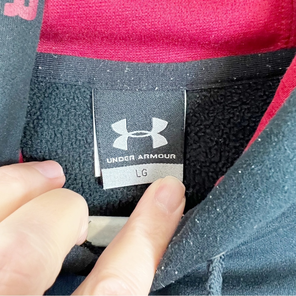 Under Armour Hoodie Black & Red Size Large - Picture 10 of 12